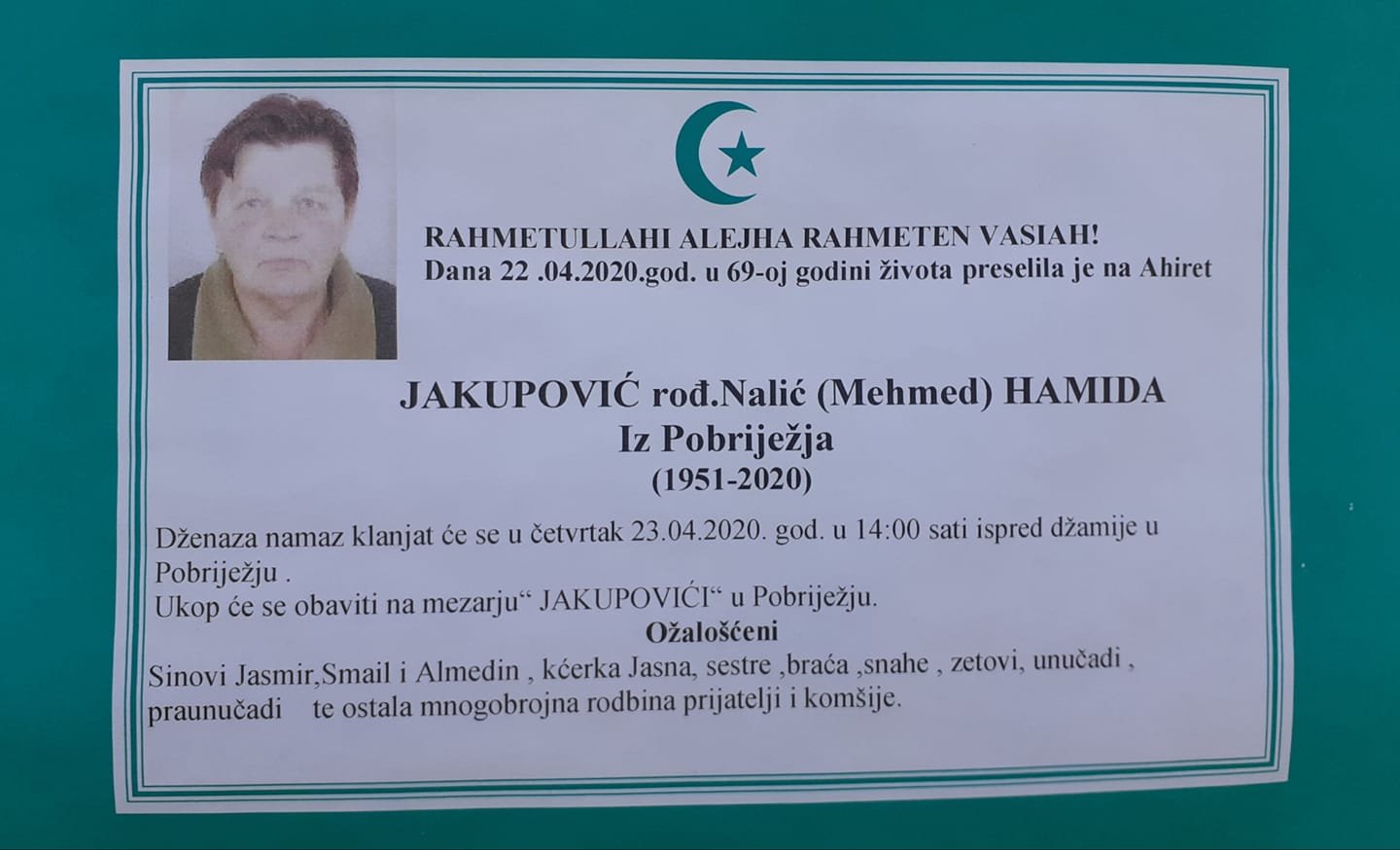 Jakupović (Mehmed) Hamida