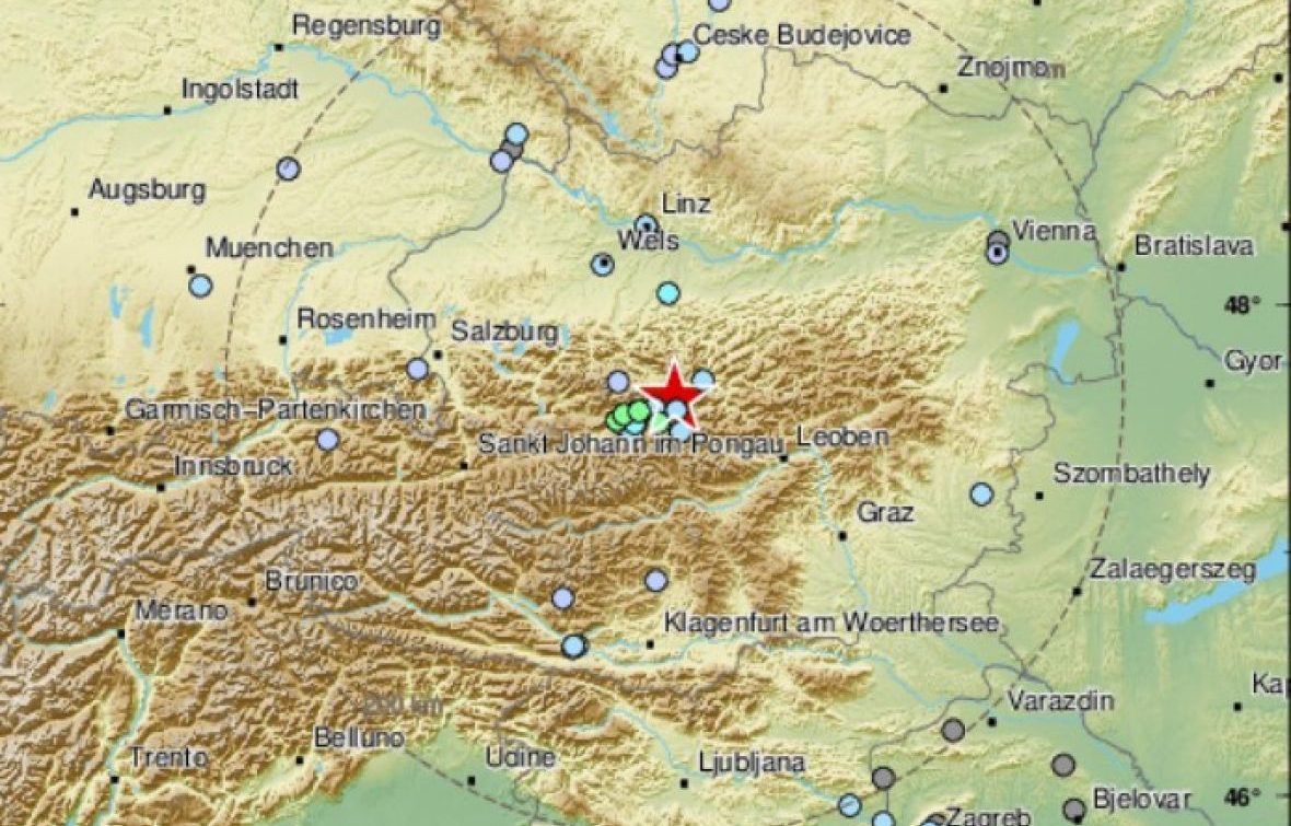 Potres magnitude 4,5 stepeni prema Richteru zatresao Austriju
