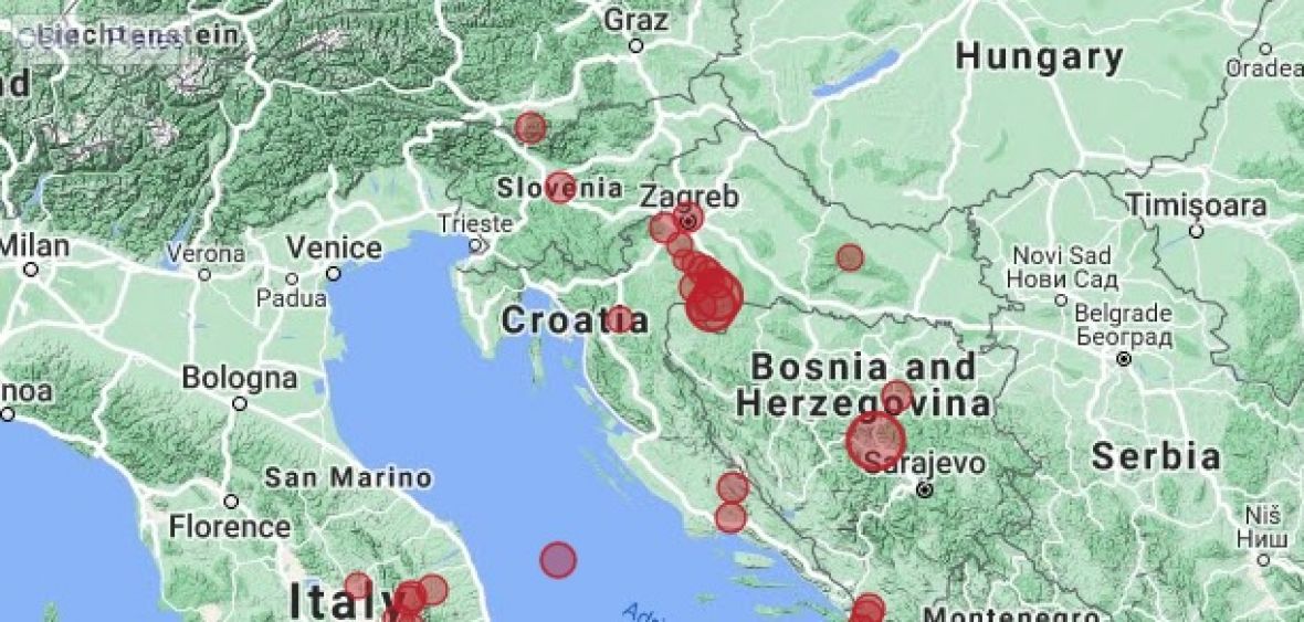Dva slabija zemljotresa potresla centralnu Hrvatsku
