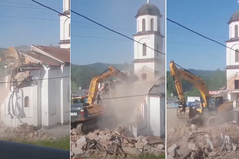 Pogledajte novi snimak iz dvorišta nane Fate: Crkva srušena u nekoliko minuta