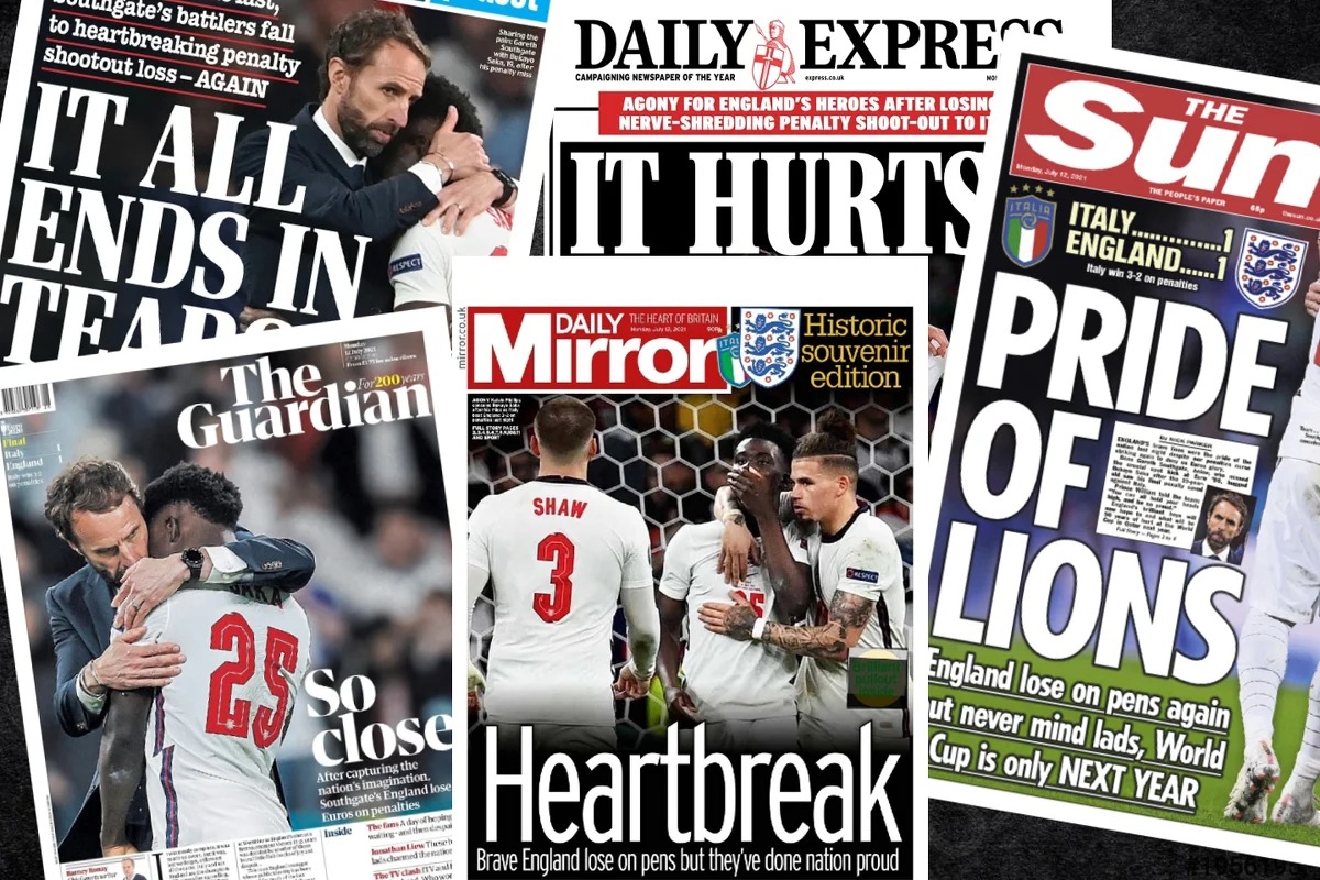 Naslovnice engleskih medija nakon poraza u finalu: “Ponos lavova”, “Tako blizu”…