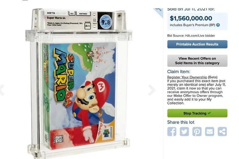 Igra Super Mario prodana za 1,56 miliona dolara