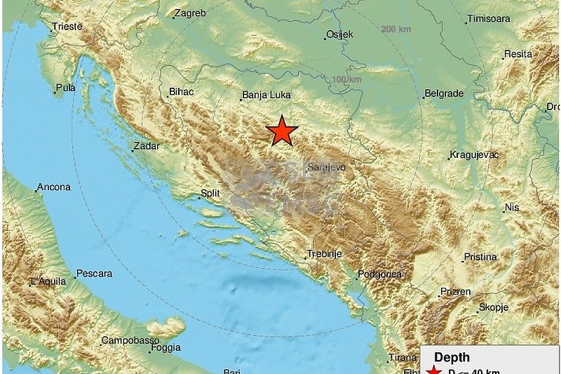Jak zemljotres na području Zenice