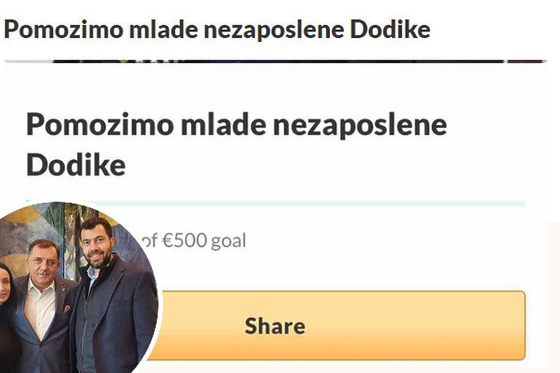 Skupljen novac za “pomoć” porodici Dodik, 500 eura donirano u humanitarne svrhe