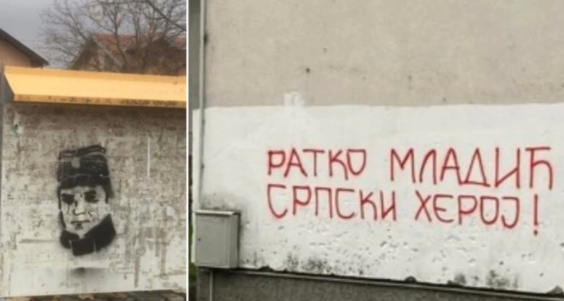 Pojavili se u toku noći: Mještani u Prijedoru prekrečili grafite posvećene Ratku Mladiću