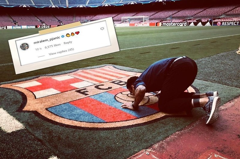 Dani Alves ljubi travu Nou Camp stadiona uz euforični status, javio mu se i Miralem Pjanić