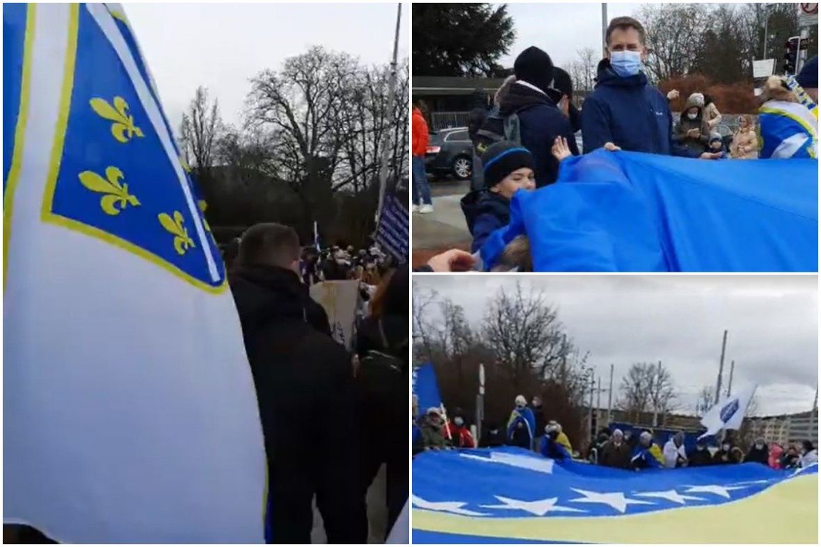 Bh. građani na protestima u Ženevi: Raširena zastava i poslana jedinstvena poruka