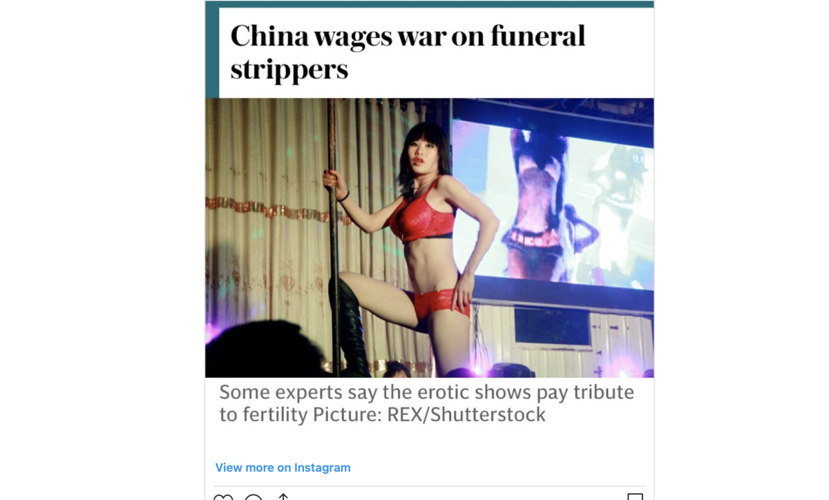 Zašto brojne kineske obitelji unajmljuju striptizete na sprovodima?