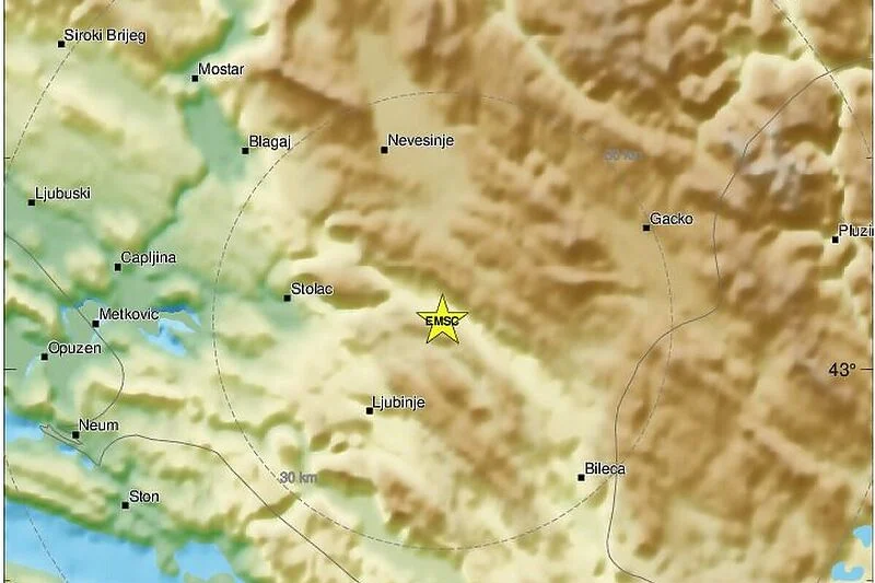 Novi snažniji zemljotres u Hercegovini, epicentar ponovo kod Stoca