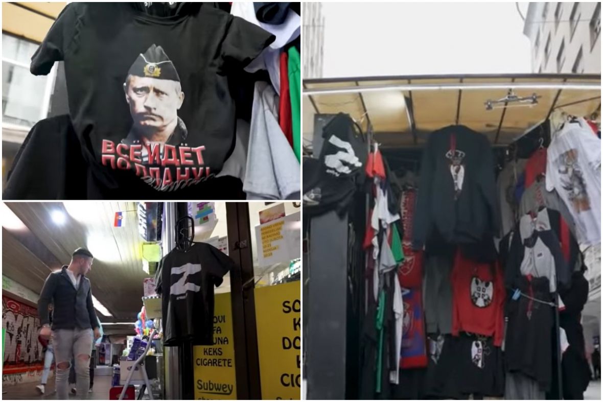 U centru Beograda prodaju se jeftine majice sa proruskim simbolima