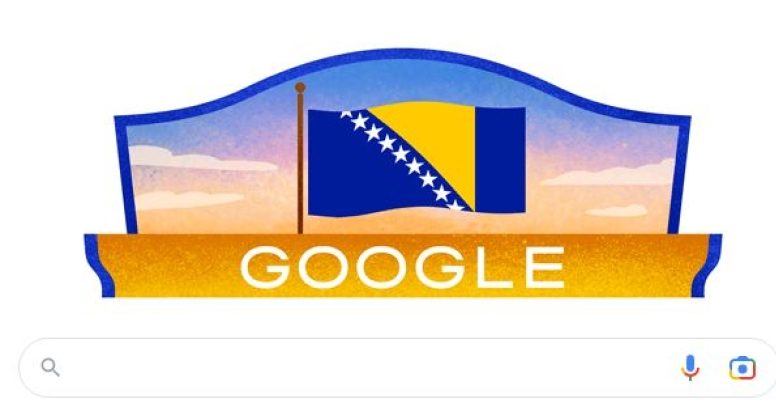 Zastava Bosne i Hercegovine na početnoj stranici Googlea 