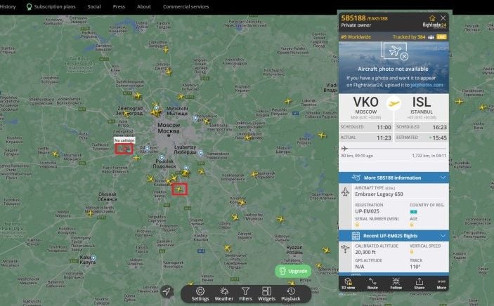 Ne žele čekati sukob: Veliki broj privatnih aviona leti iz Moskve