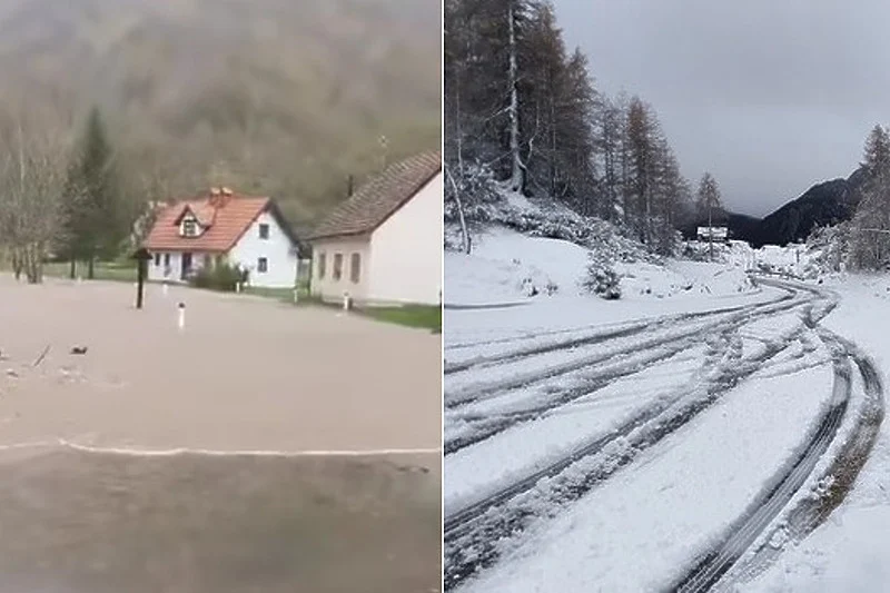Veliko nevrijeme opet pogodilo Sloveniju: Širom zemlje poplave, a na Vršiču pao i snijeg